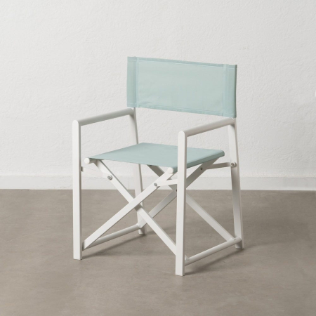 Mobilier Gradina - Scaun de exterior Director verde-alb 56 x 53 x 84 cm