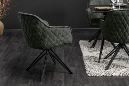 Set 2 scaune Euphoria cu tapițerie din catifea, verde [4]