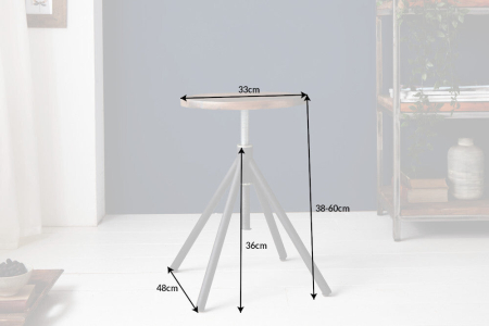 Scaun FACTORY din lemn de salcam, 38-60 cm [7]