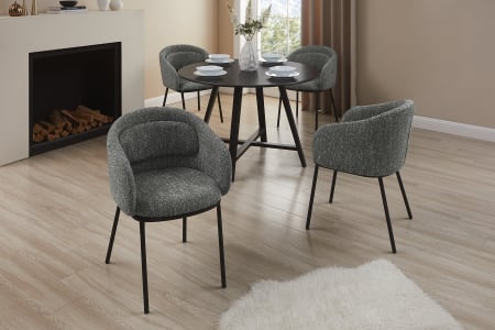 Scaun FLORENZ din material texturat gri [1]