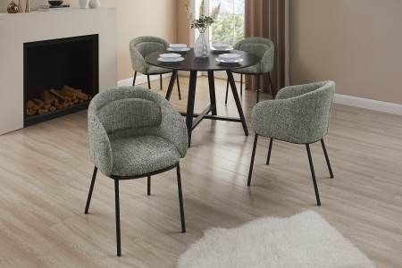 Scaun FLORENZ din material texturat verde inchis [1]