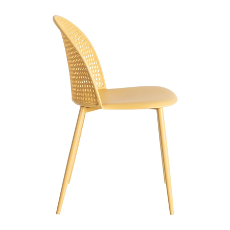 Scaun de exterior galben din metal  51 x 46 x 80 cm [4]