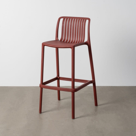 Mobilier Gradina - Scaun de exterior vișiniu din polipropilenă  52 x 55 x 100 cm