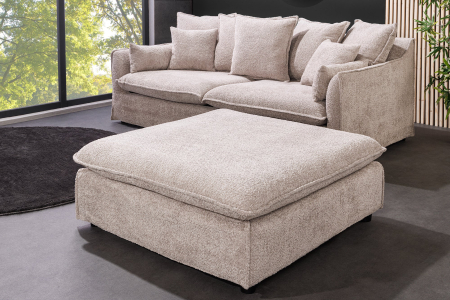 Scaun HEAVEN 100 cm cu husă detașabilă din țesătură bouclé, bej șampanie [3]