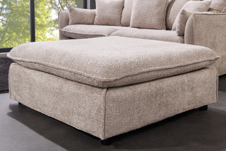 Scaun HEAVEN 100 cm cu husă detașabilă din țesătură bouclé, bej șampanie [2]
