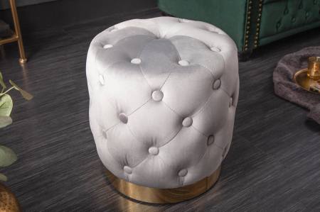 Scaun MODERN BAROCK 35 cm catifea gri auriu [3]
