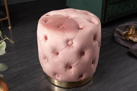 Scaun MODERN BAROCK 35 cm catifea roz închis auriu [3]