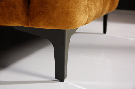 Scaun MODERN BAROCK 90 cm din catifea galben muștar, în stil Chesterfield [7]