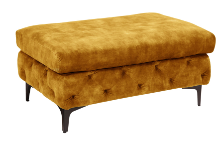 Scaune & fotolii - Scaun MODERN BAROCK 90 cm din catifea galben muștar, în stil Chesterfield