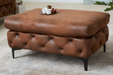 Scaun MODERN BAROCK 90 cm maro antic în stil Chesterfield [2]