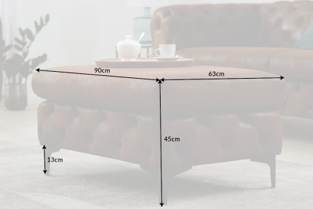 Scaun MODERN BAROCK 90 cm maro antic în stil Chesterfield [9]