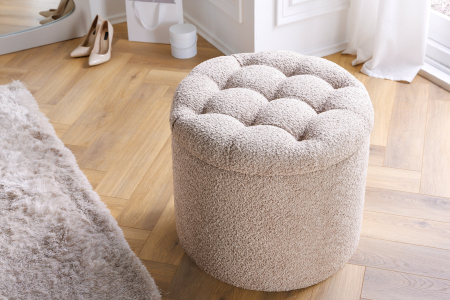 Scaun MODERN BAROCK STORAGE 50 cm bouclé șampanie [3]