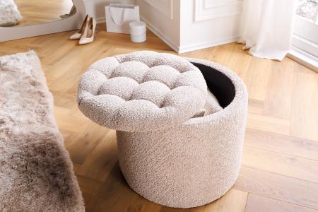 Scaun MODERN BAROCK STORAGE 50 cm bouclé șampanie [4]