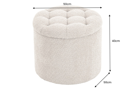 Scaun MODERN BAROCK STORAGE 50 cm bouclé șampanie [9]