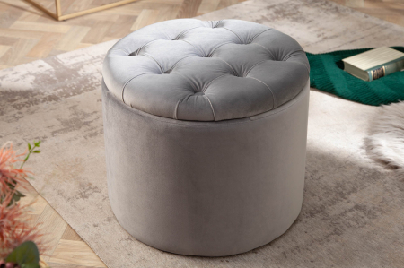 Scaun MODERN BAROCK STORAGE 50 cm catifea argintiu [3]