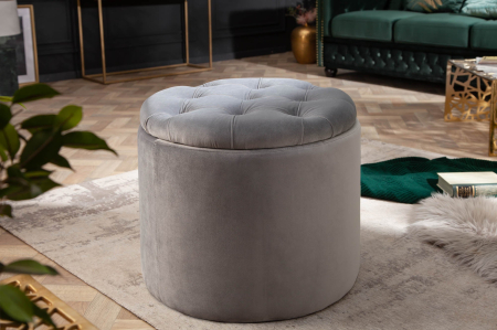 Scaun MODERN BAROCK STORAGE 50 cm catifea argintiu [2]