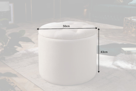 Scaun MODERN BAROCK STORAGE 50 cm catifea bej [7]