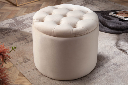 Scaun MODERN BAROCK STORAGE 50 cm catifea bej [3]