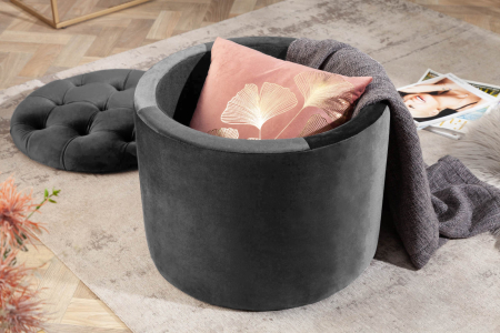 Scaun MODERN BAROCK STORAGE 50 cm catifea gri [4]