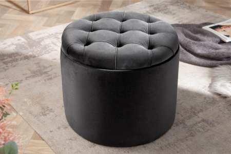 Scaun MODERN BAROCK STORAGE 50 cm catifea gri [3]