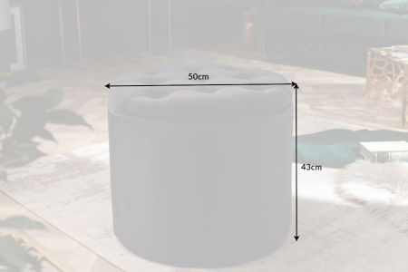 Scaun MODERN BAROCK STORAGE 50 cm catifea neagră [7]