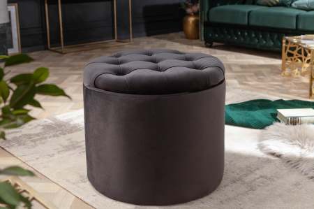Scaun MODERN BAROCK STORAGE 50 cm catifea neagră [2]