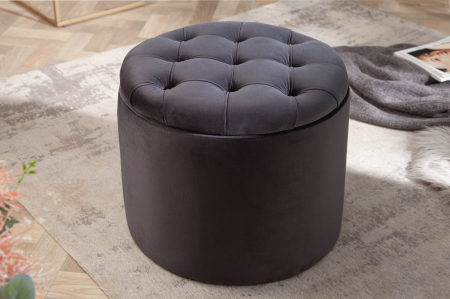 Scaun MODERN BAROCK STORAGE 50 cm catifea neagră [3]