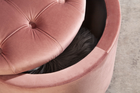 Scaun MODERN BAROCK STORAGE 50 cm catifea roz închis [6]