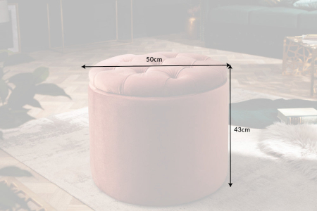 Scaun MODERN BAROCK STORAGE 50 cm catifea roz închis [7]