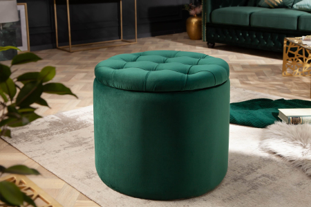 Scaun MODERN BAROCK STORAGE 50 cm catifea verde smarald [2]