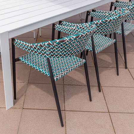 Scaun de exterior Nadia din aluminiu cu împletituri si cadru negru 56 x 59,50 x 81 cm [1]
