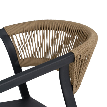 Scaun de exterior  natural-negru 56 x 54 x 75,50 cm [7]