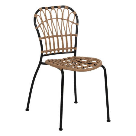 Scaun de exterior din oțel natural-negru  51 x 58 x 87 cm [2]