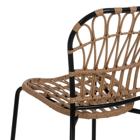 Scaun de exterior din oțel natural-negru  51 x 58 x 87 cm [9]
