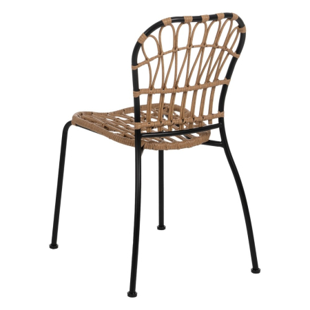 Scaun de exterior din oțel natural-negru  51 x 58 x 87 cm [4]