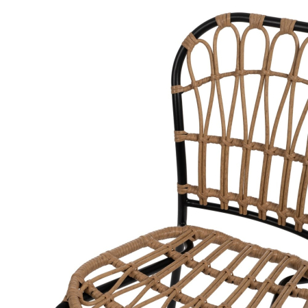 Scaun de exterior din oțel natural-negru  51 x 58 x 87 cm [6]