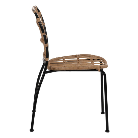 Scaun de exterior din oțel natural-negru  51 x 58 x 87 cm [3]