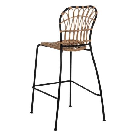 Scaun de exterior natural-negru oțel 60 x 61 x 117 cm [4]