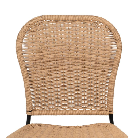Scaun de exterior natural-negru oțel   59 x 59 x 116,50 cm [5]