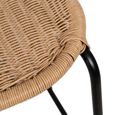 Scaun de exterior natural-negru oțel   59 x 59 x 116,50 cm [8]