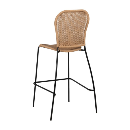 Scaun de exterior natural-negru oțel   59 x 59 x 116,50 cm [4]