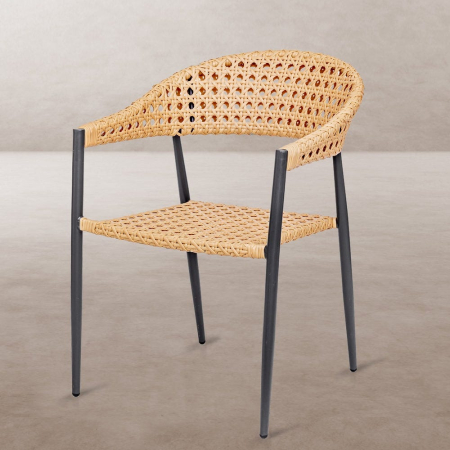 Mobilier Gradina - Scaun de exterior Niva din aluminiu cu împletituri si cadru culoare grafit