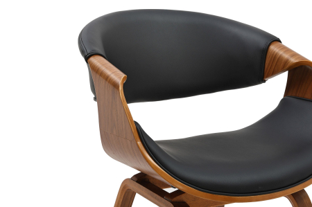 Scaun ORGANIC din piele artificiala neagra si lemn de nuc [7]