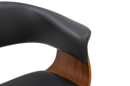 Scaun ORGANIC din piele artificiala neagra si lemn de nuc [6]