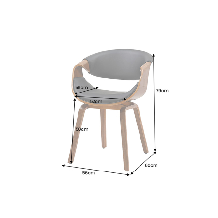 Scaun ORGANIC din piele artificiala neagra si lemn de nuc [9]