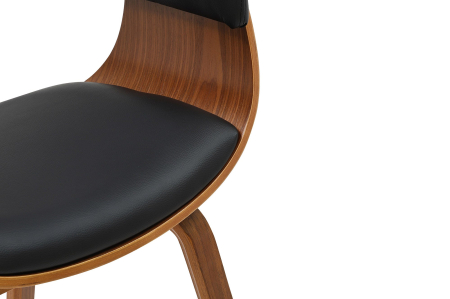 Scaun ORGANIC din piele artificiala neagra si lemn de nuc [8]