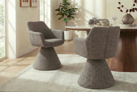 Scaun pivotant AMBIENTO 180° cu revenire automată și cotiere, maro [2]