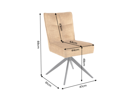 Scaun pivotant LUGANO 360° cu revenire automată, capacitate de încărcare de 150 kg, miez cu arc, catifea, galben muștar, negru [6]