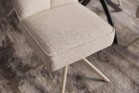 Scaun pivotant LUGANO 360° cu revenire automată, capacitate de încărcare de 150 kg, miez cu arc, țesătură chenilele tweed bej [7]