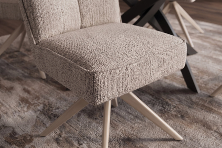 Scaun pivotant LUGANO 360° cu revenire automată, capacitate de încărcare de 150 kg, miez cu arc, țesătură chenilele tweed, culoare taupe-bej [4]